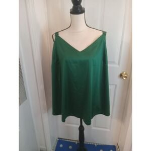 Lane Bryant Women's Plus Sleeveless V Neck Tank‎ Top Blouse Green Size 24 NWT